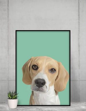 Custom Pet Portrait Framed Print